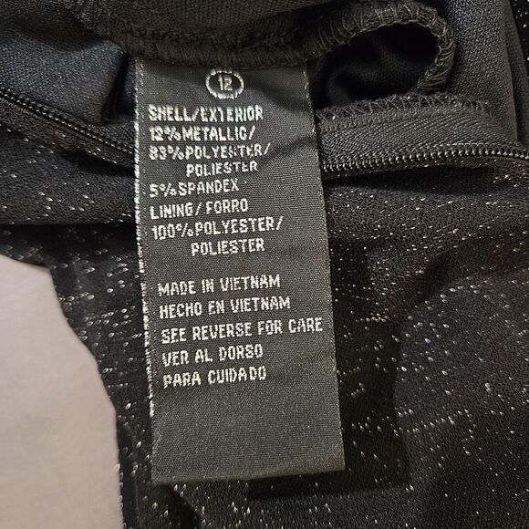 Addison Evenings Womens Black Slit Leg V Neck Glitter Jumpsuit Romper Whimsigoth - Picture 3 of 9